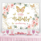 Wenig Schmetterling Ist An Ihr Weg Babydusche Hintergrund